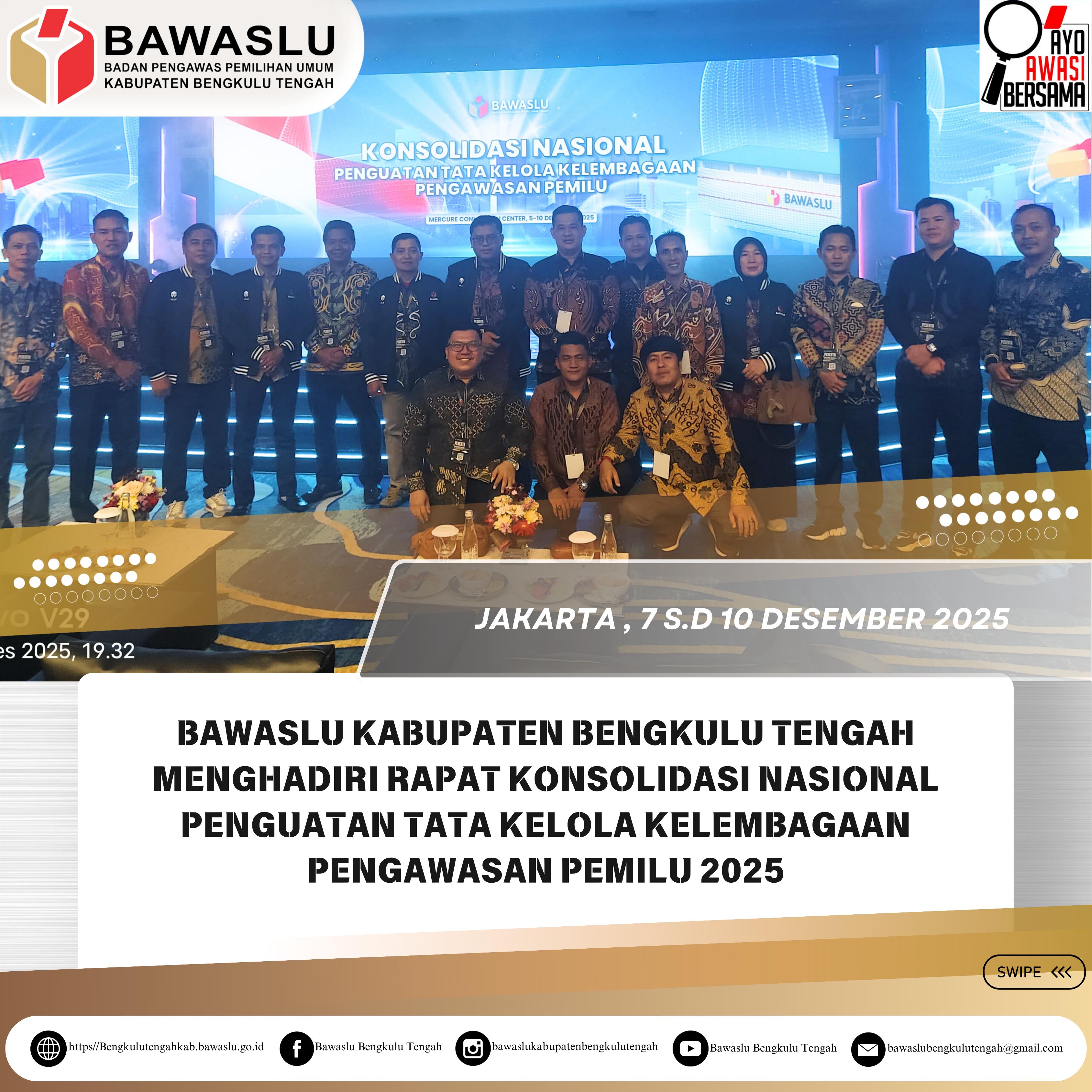 Rapat Konsolnas Penguatan Tata Kelola Kelembagaan Pengawasan Pemilu 2025