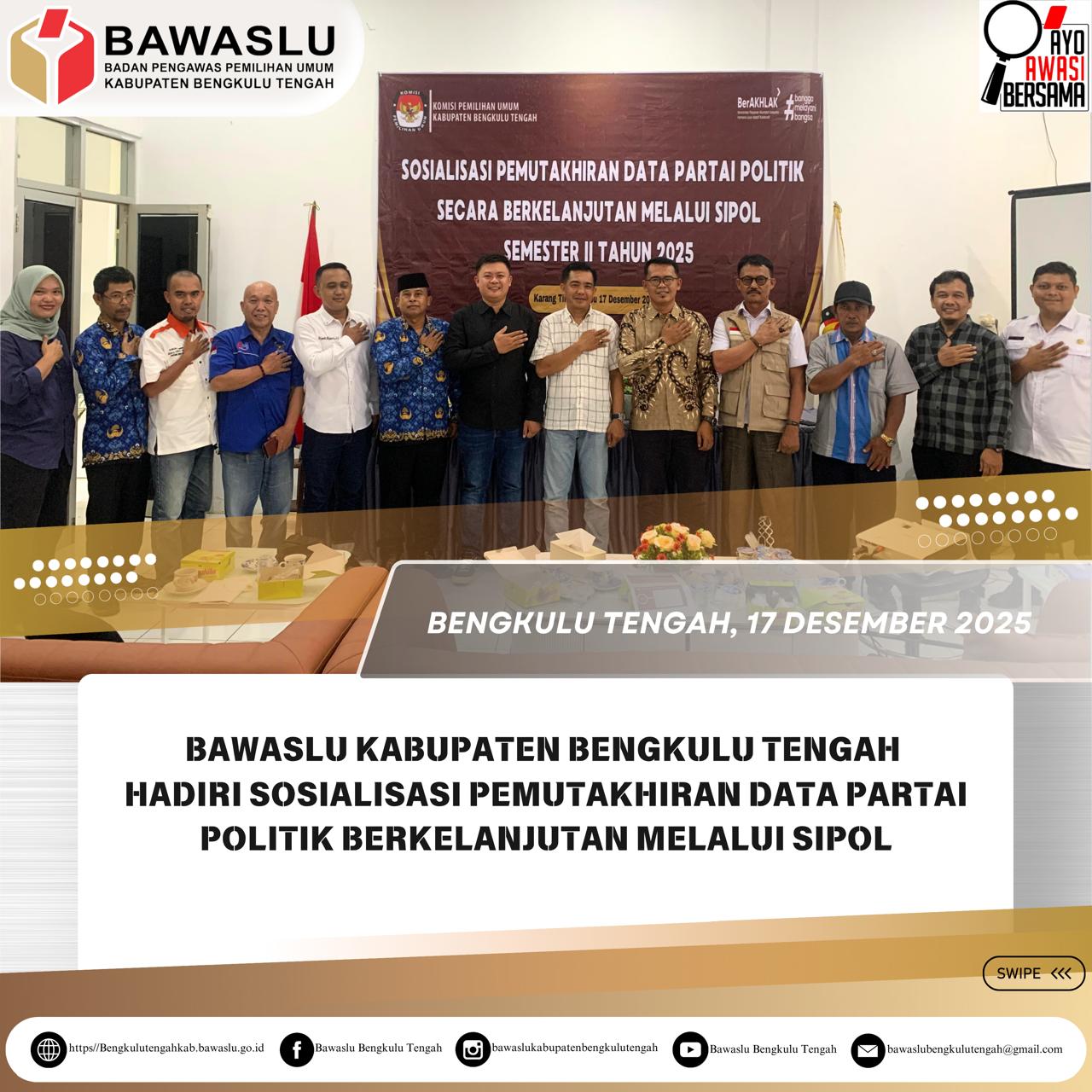 Sosialisasi Pemutakhiran Data Partai Politik Berkelanjutan