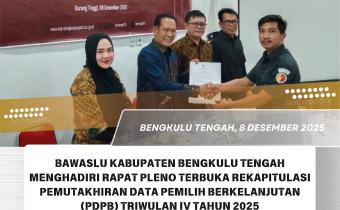 Rapat Pleno Terbuka PDPB Triwulan IV KPU Bengkulu Tengah